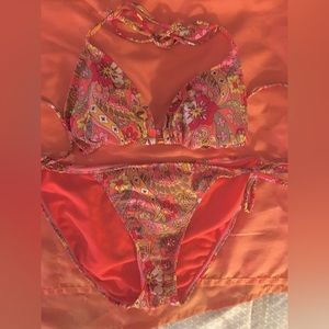 Old Navy floral paisley string bikini. Both top and bottom sizes are medium.